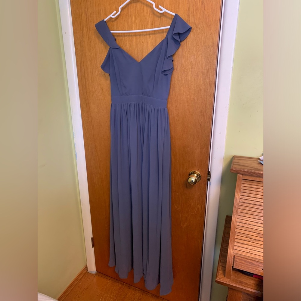 Dusty Blue Floor-length Dress